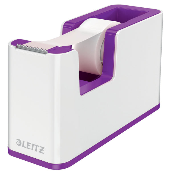 Leitz WOW Tape Dispenser White/Purple 53641062 - ONE CLICK SUPPLIES