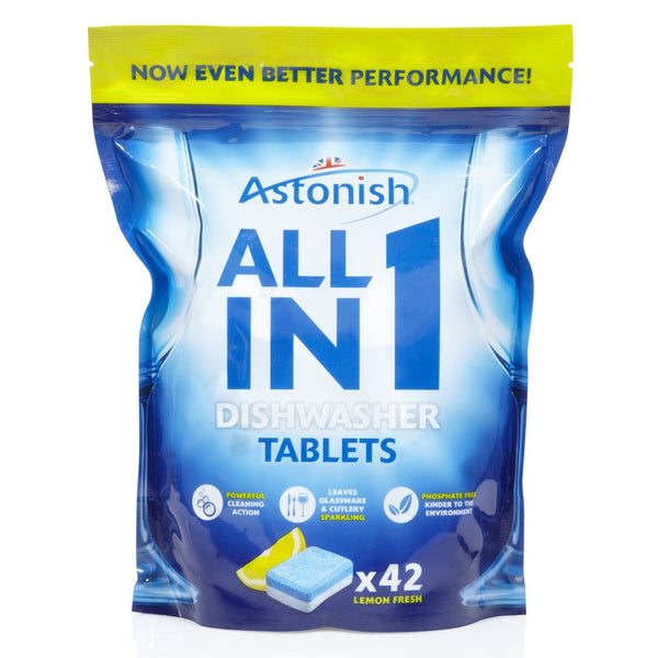 Astonish All In 1 Dishwasher Tablets Lemon (42) - ONE CLICK SUPPLIES