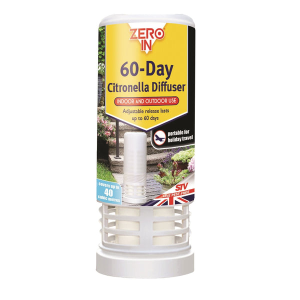 Zero In 60-Day Citronella Diffuser, Portable Insect Control 40m - ONE CLICK SUPPLIES