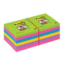 Post-it Super Sticky Notes 76x76mm 90 Sheets Assorted (Pack of 12) 654-12SSUC - ONE CLICK SUPPLIES