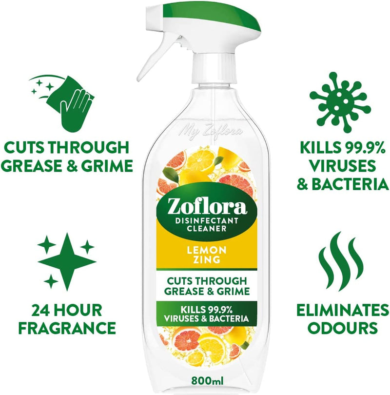 Zoflora Lemon Zing Trigger 800ml - ONE CLICK SUPPLIES