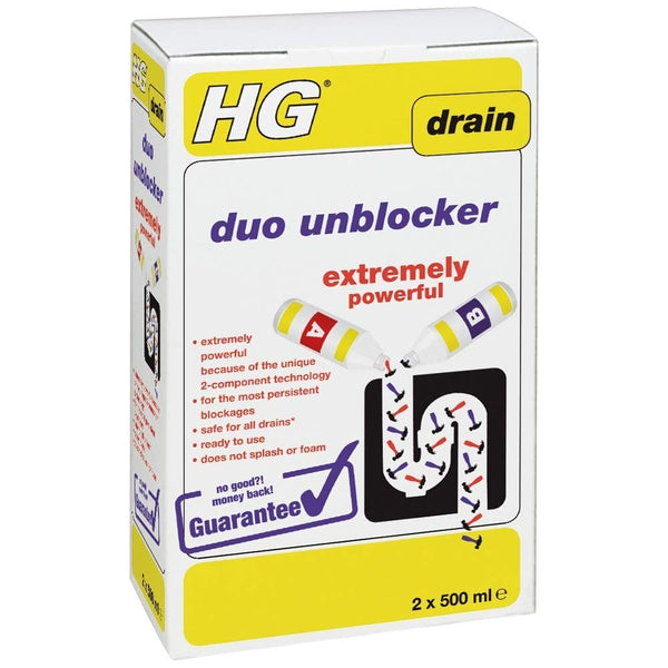 HG Drain Duo Extremely Powerful Unblocker 2x500ml - ONE CLICK SUPPLIES