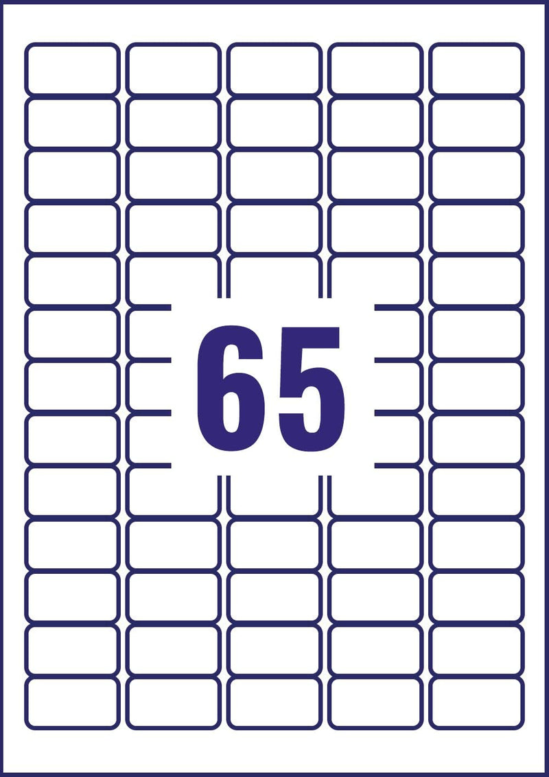 Avery Mini Labels Inkjet 65 per Sheet 38.1x21.2mm Clear Ref J8551-25 [1625 Labels] - ONE CLICK SUPPLIES