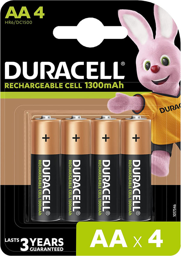 Duracell Rechargeable AA 1300 mAh Batteries, Pack of 4 - ONE CLICK SUPPLIES