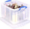 Really Useful Box Plastic Lightweight Robust Stackable 42 Litre 440x520x310mm Clear Code 42C - ONE CLICK SUPPLIES