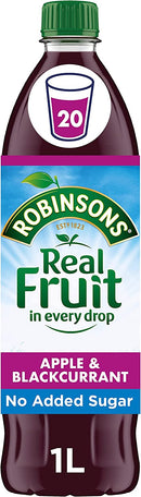 Robinsons Apple/Blackcurrant Squash No Added Sugar 1 Litre 402013 - ONE CLICK SUPPLIES