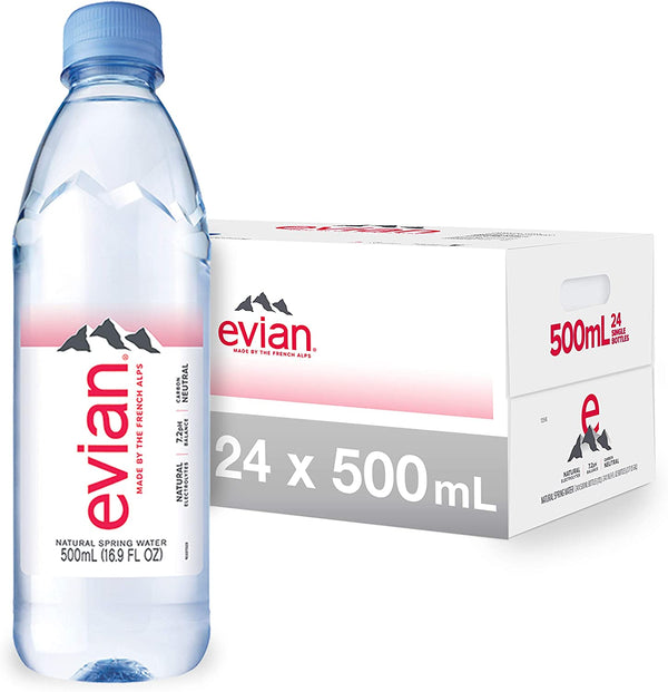 Evian Bottled Water 24 x 500ml (Plastic Bottle) - ONE CLICK SUPPLIES