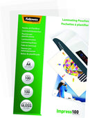 Fellowes A4 Glossy Laminating Pouch 100 Micron (Pack of 100) 5351111 - ONE CLICK SUPPLIES
