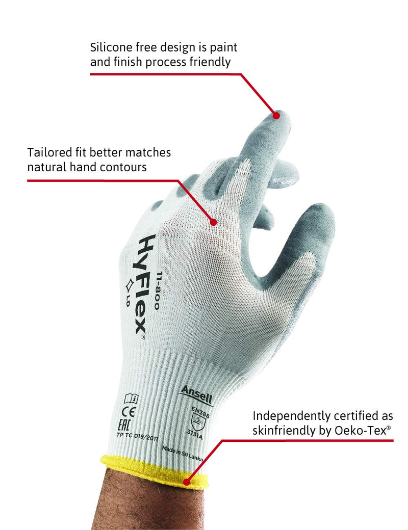 Ansell Hyflex Grey Foam Gloves (Pair) - ONE CLICK SUPPLIES