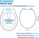 Croydex Canada Anti Bacterial Toilet Seat, White, 36 x 42.5cm