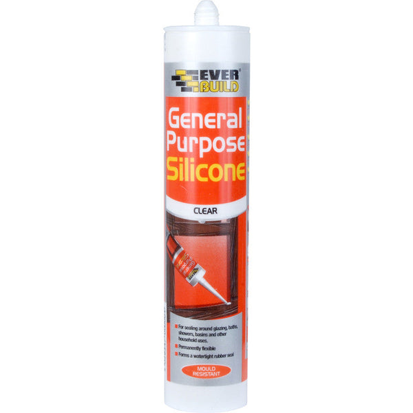 Everbuild General Purpose Silicone Clear 280ml - ONE CLICK SUPPLIES