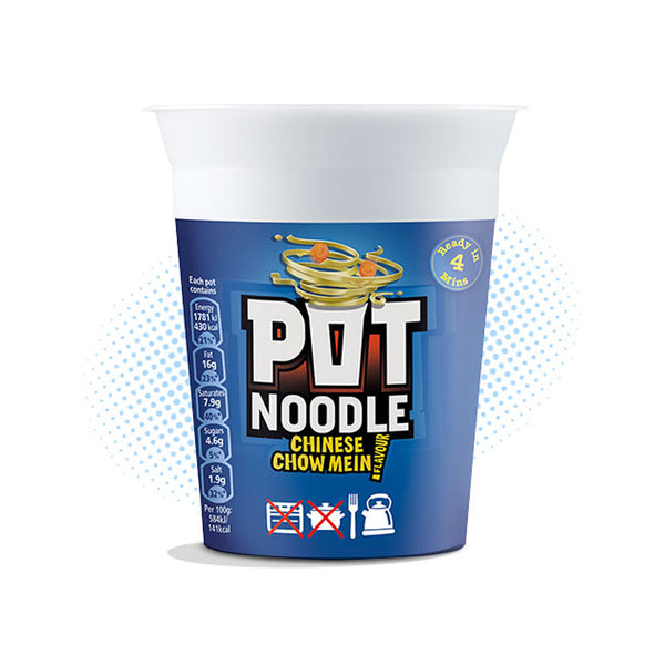 Pot Noodle Chinese Chow Mein Flavour 12x90g - ONE CLICK SUPPLIES