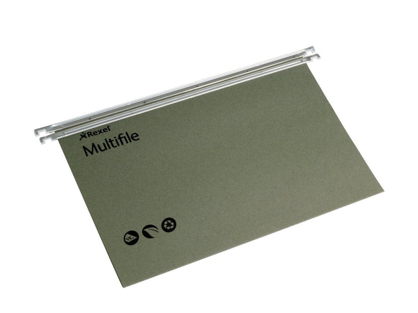 Rexel Multifile A4 Suspension File Manilla 15mm V Base Green (Pack 50) 78617 - ONE CLICK SUPPLIES