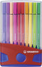 Stabilo Pen 68 Felt Tip Pen 1mm Odourless Water-based Ink Assorted (Pack of 20) 6820-03