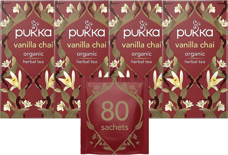 Pukka Tea Vanilla Chai Individually Wrapped Enveloped Tea 20's