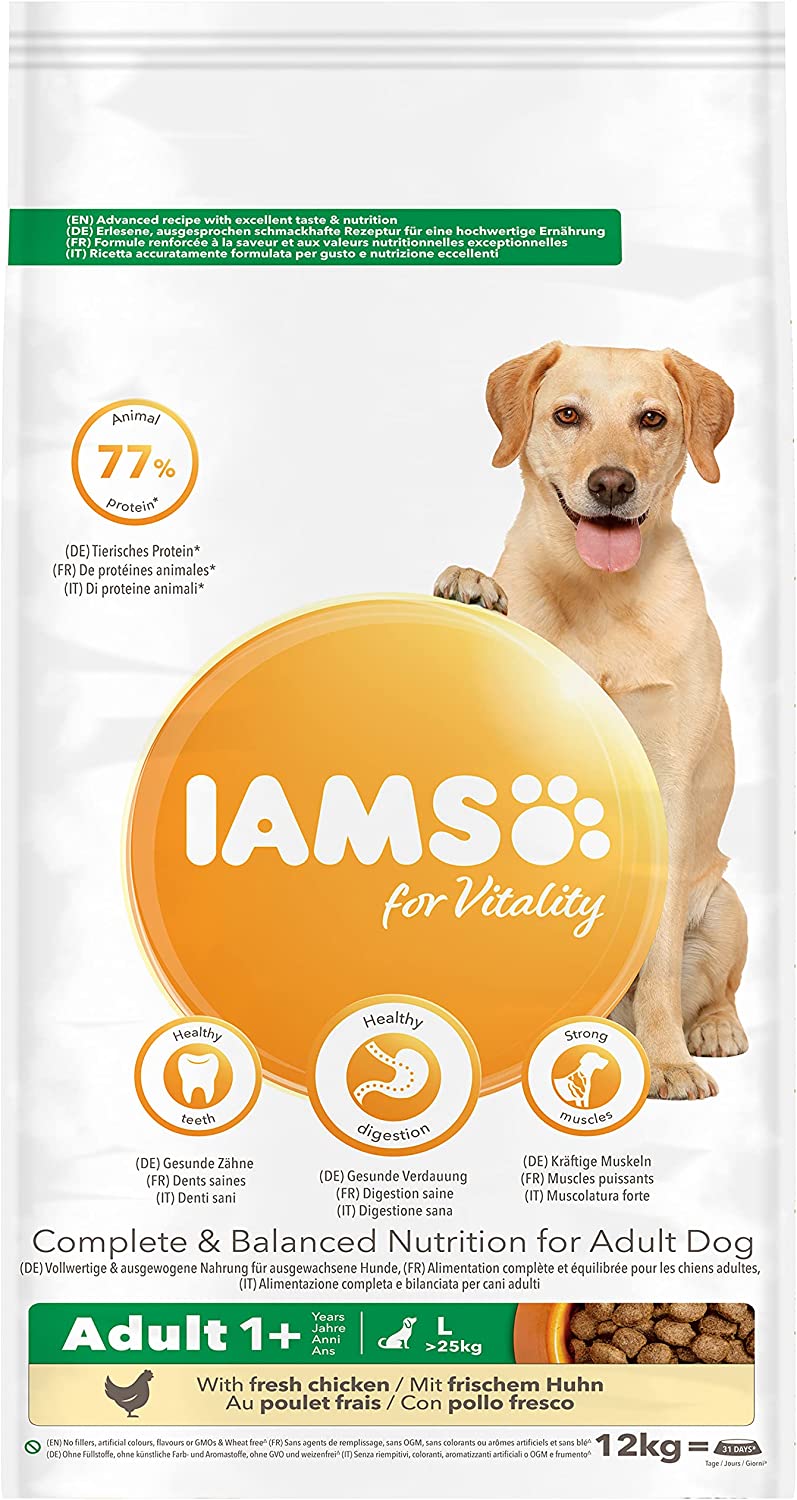 IAMS for Vitality Large Adult Dog Food Fresh Chicken 12kg - ONE CLICK SUPPLIES