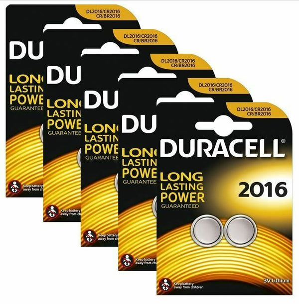 Duracell DL2016 3 V Coin Cell Lithium Battery 10-PACK - ONE CLICK SUPPLIES
