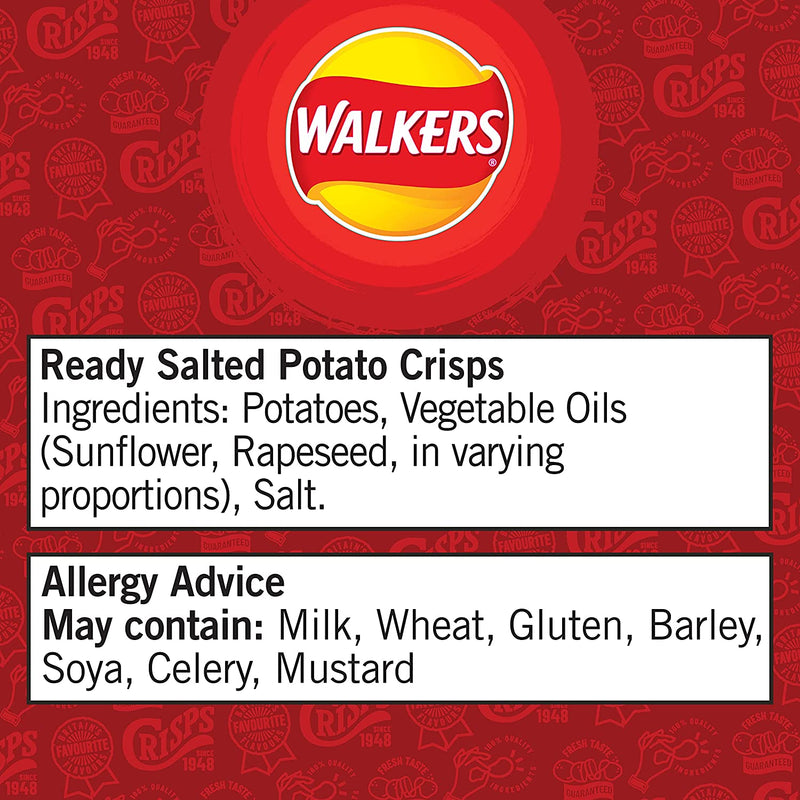 Walkers Ready Salted Crisps Pack 32's - ONE CLICK SUPPLIES