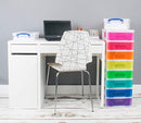 Really Useful Boxes 8 x 7 Litre Clear Tower Rainbow Drawers - ONE CLICK SUPPLIES