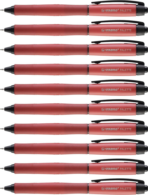 Retractable Rollerball Pen - STABILO PALETTE - Pack of 10 - Red 268/40-01