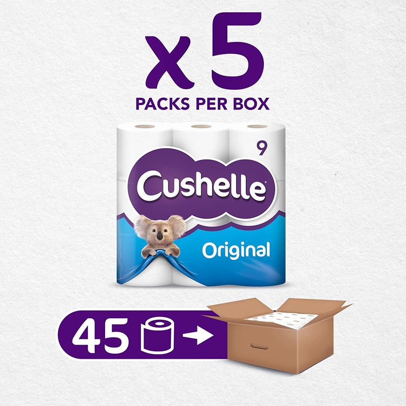 Cushelle 2ply Original Toilet Tissue 9 Roll White - ONE CLICK SUPPLIES