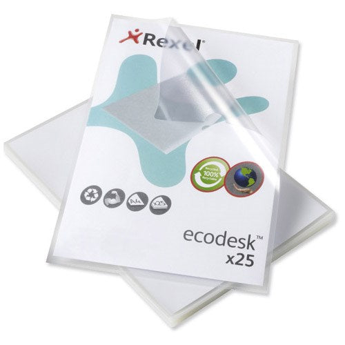 Rexel Ecodesk Recycled Plastic Cut Flush Folder Clear A4 Pack 25 Code 2102243 - ONE CLICK SUPPLIES