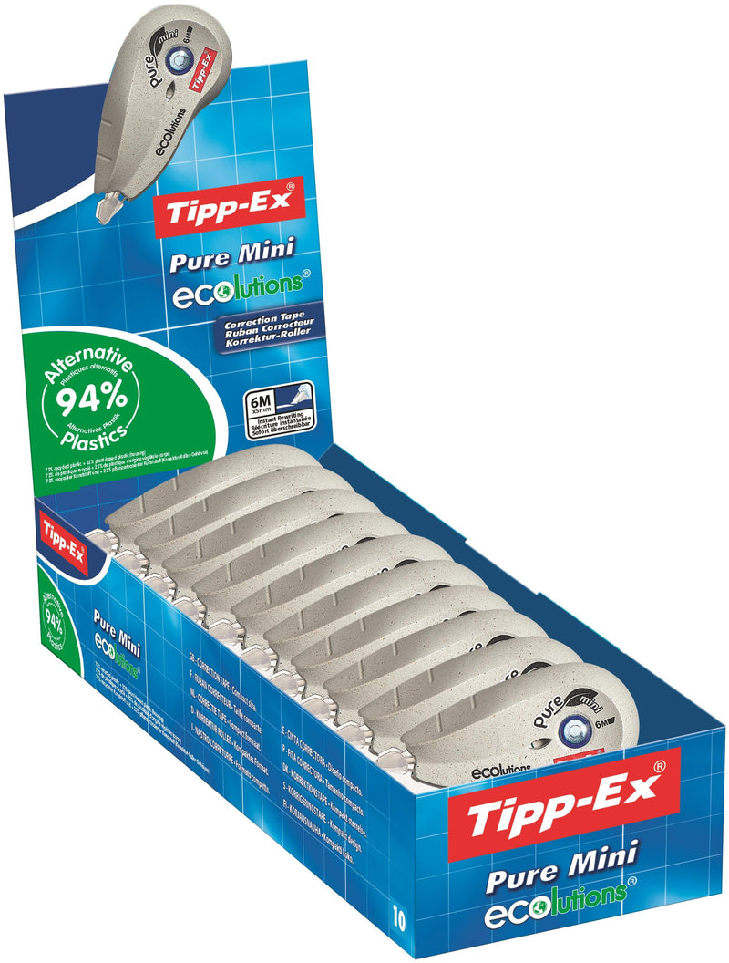 Tipp-Ex Pure ECO Mini Correction Tape Roller 5mmx6m White (Pack 10) - 918466 - ONE CLICK SUPPLIES