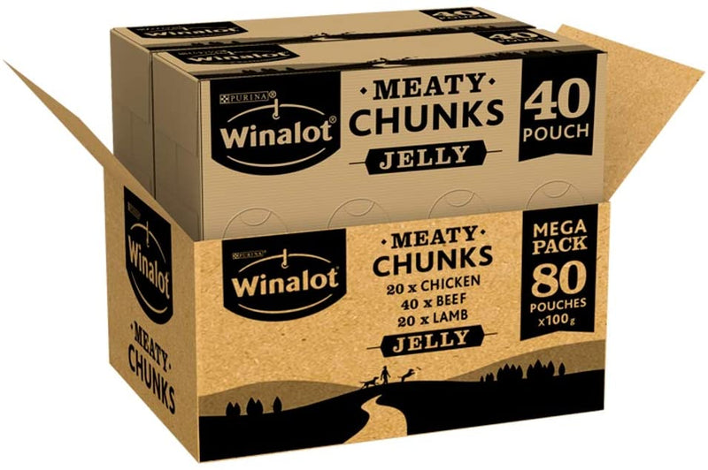 Winalot Perfect Portions Wet Dog Food Meaty Chunks in Jelly 80 x 100g - ONE CLICK SUPPLIES