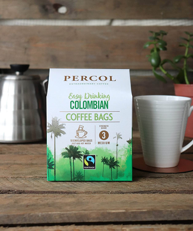 Percol Colombian Coffee Bags 8g Pack 10s - ONE CLICK SUPPLIES