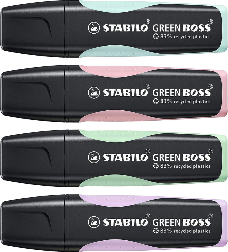 Stabilo Green Boss Pastel Highlighter Assorted (Pack of 4) 6070/4-2