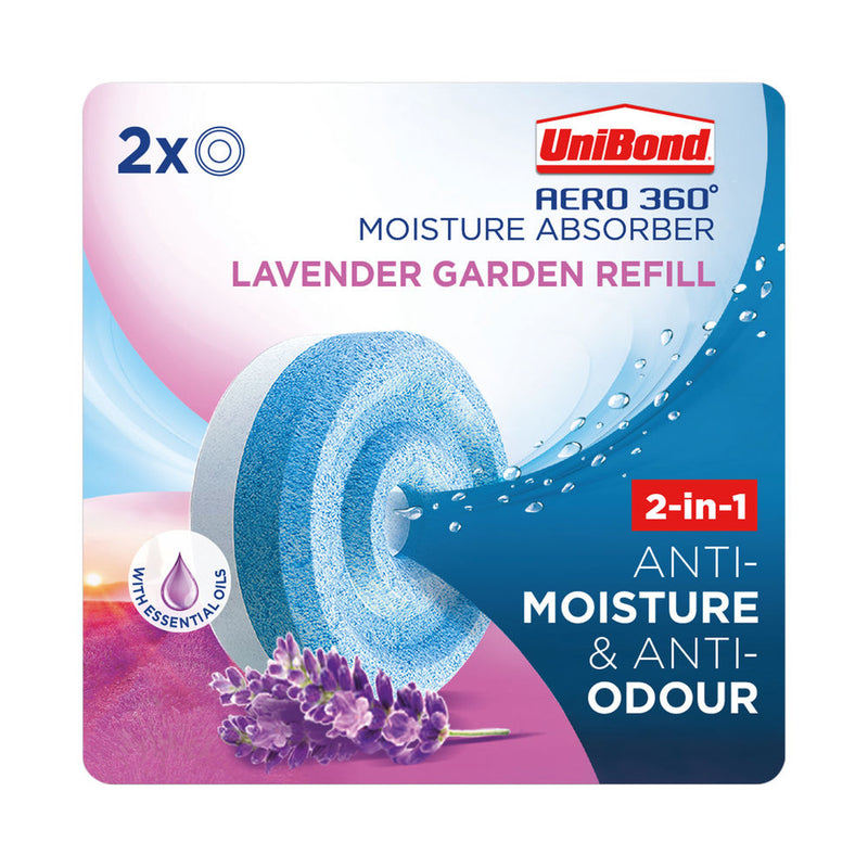Unibond Aero 360 Lavender Garden Refills (Pack of 2) 2631291 - ONE CLICK SUPPLIES