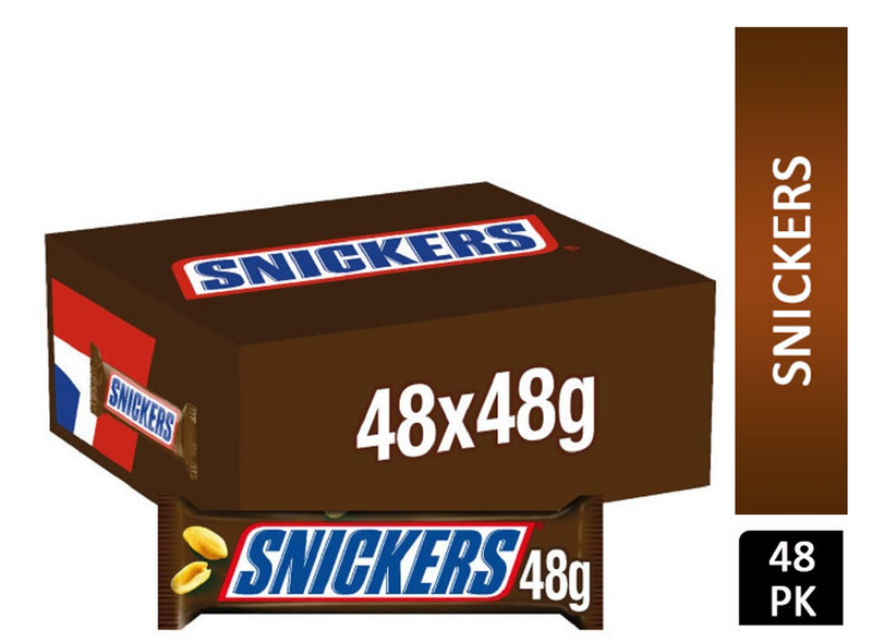 Mars 48g Snickers No artificial colours, flavours or preservatives (Pack of 48) - ONE CLICK SUPPLIES
