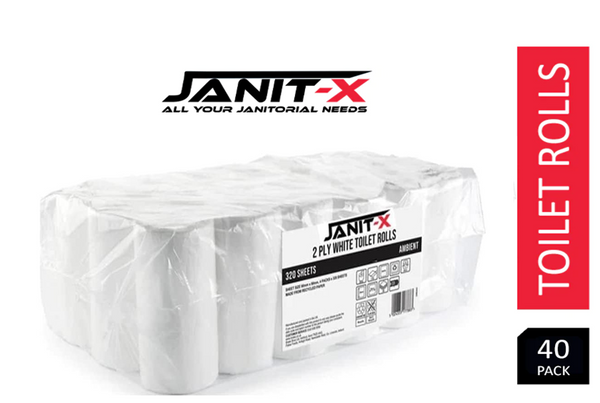 Janit-X Toilet Roll 2ply 320 Sheets XL Pack of 40's {CHSA Accredited Supplier}