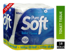 Pure Soft Value White Toilet Rolls 18 Pack - ONE CLICK SUPPLIES
