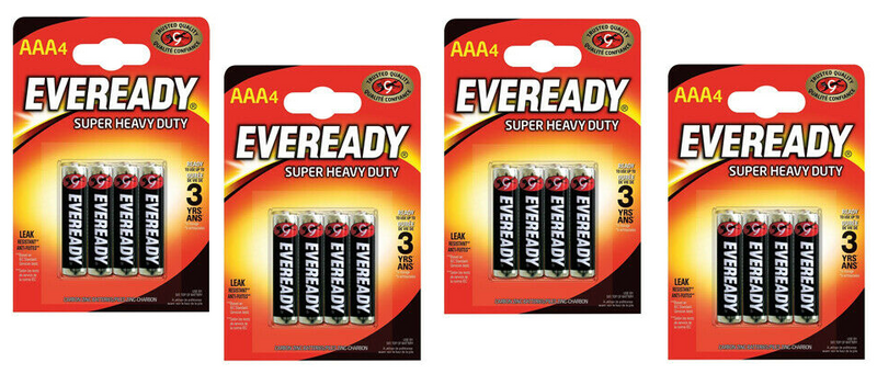 Eveready AAA Super Heavy Duty Pack 4's - ONE CLICK SUPPLIES