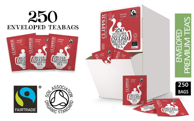 Clipper Fairtrade Organic Speciality English Breakfast 250 Envelopes - ONE CLICK SUPPLIES
