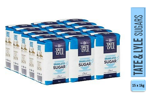Tate + Lyle Fairtrade White Sugar 1kg (Pack of 15) - ONE CLICK SUPPLIES