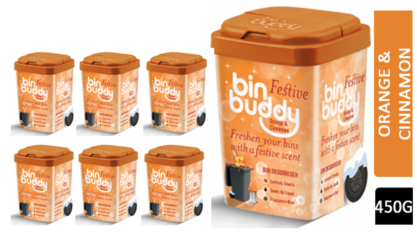 Bin Buddy Bin Deodoriser Orange & Cinnamon Scent 450g - ONE CLICK SUPPLIES