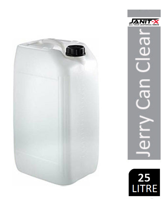 Janit-X 25L EcoStacker Container/Jerry Can CLEAR Includes Screw Top {Food Compliant} - ONE CLICK SUPPLIES