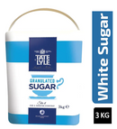 Tate and Lyle Granulated Pure Cane Sugar Drum with Handle 3 kg - ONE CLICK SUPPLIES
