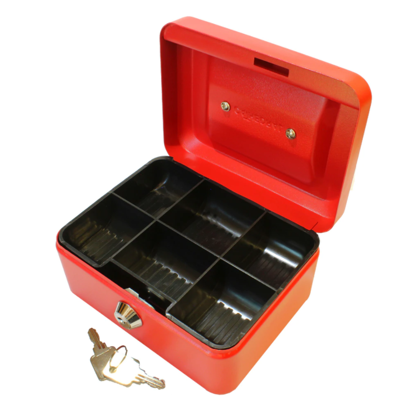 Cathedral Cash Box 6 Inch Red CBRD6 - ONE CLICK SUPPLIES