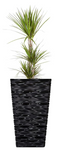 Fixtures Glaze Wave MEDIUM 42cm Planter {Black} - ONE CLICK SUPPLIES