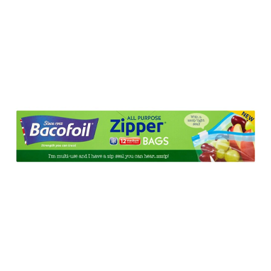 Bacofoil Zipper Bag Medium 270mm x 240mm {12 Bags} - ONE CLICK SUPPLIES