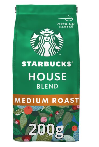 Starbucks Medium House Blend Ground Filter Coffee, 100% Arabica, 200g - ONE CLICK SUPPLIES