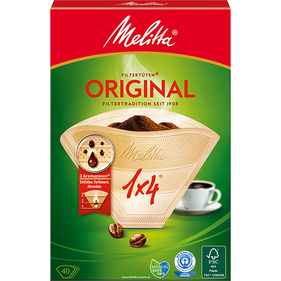 Melitta Coffee Filter Papers Size 1x4 {40 Pack} Naturally 100% compostable - ONE CLICK SUPPLIES
