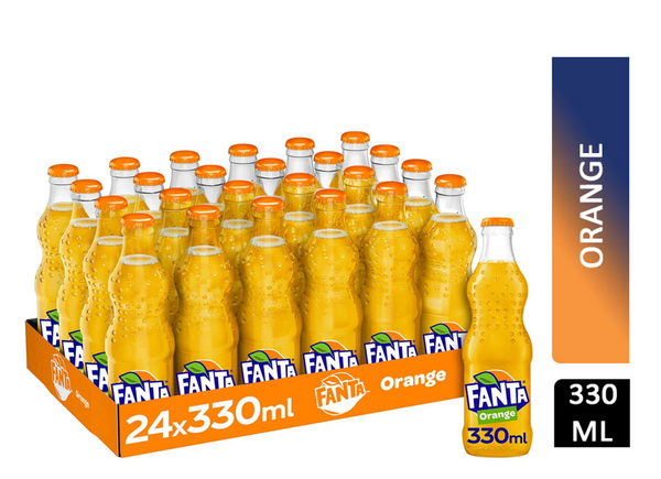 Fanta Orange Iconic GLASS Bottles 24x330ml - ONE CLICK SUPPLIES