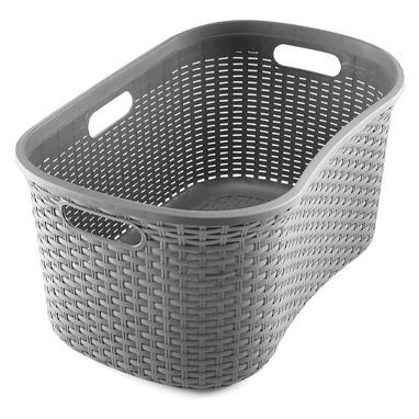 Addis Black Rattan Hipster Laundry Basket - ONE CLICK SUPPLIES
