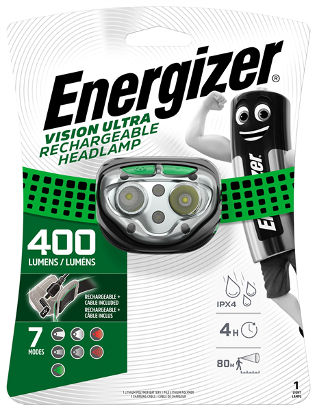 Energizer® Vision Ultra HD Rechargeable Headlamp Torch - ONE CLICK SUPPLIES