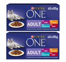 Purina ONE Adult Cat Food Pouches Mini Fillets in Gravy 80 x 85g {Bulk Pack Offer} - ONE CLICK SUPPLIES