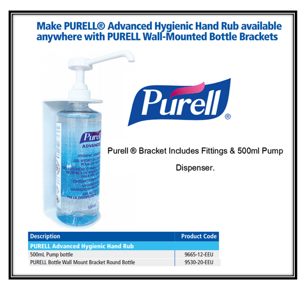 Purell Wall Bracket & 500ml Advanced Hand Pump - ONE CLICK SUPPLIES